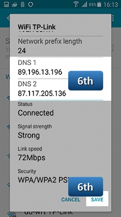 How to change DNS in Android